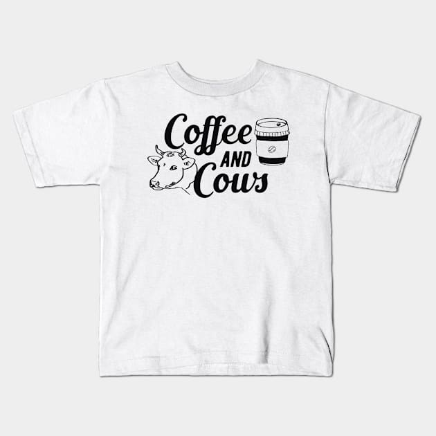 Coffee and cows Kids T-Shirt by KC Happy Shop